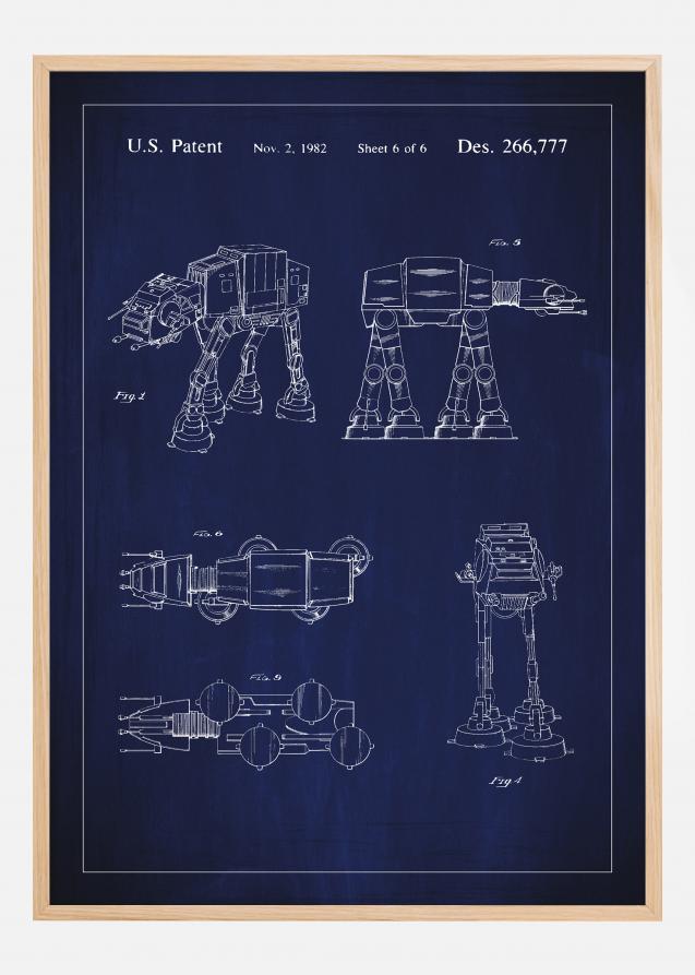 Desenho de patentes - Star Wars - Walker - Azul Póster