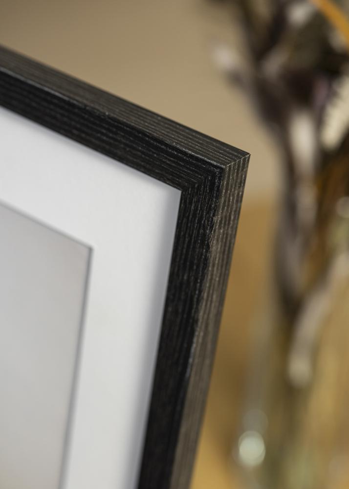 Moldura Fiorito Cinzento-escuro 40x60 cm - Passe-partout Branco 32,9x48,3 cm