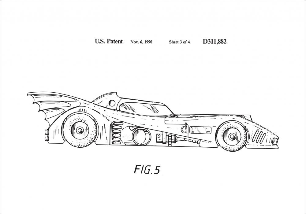 Desenho de patentes - Batman - Batmobile 1990 III Pster
