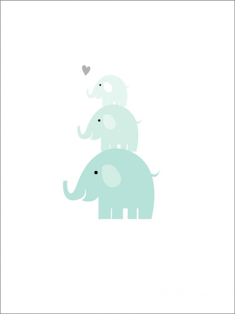Elefant Triss - Azul-gelo Pster