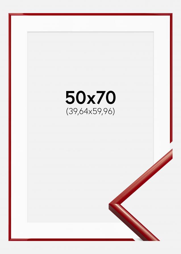 Moldura New Lifestyle Medium Red 50x70 cm - Passe-partout Branco 16x24 inches