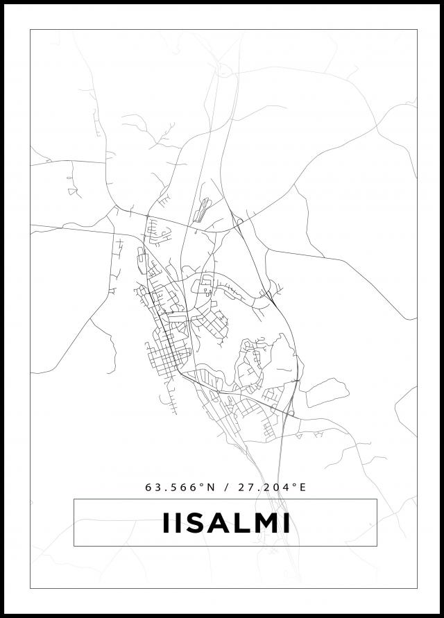 Mapa - Iisalmi - Cartaz Branco
