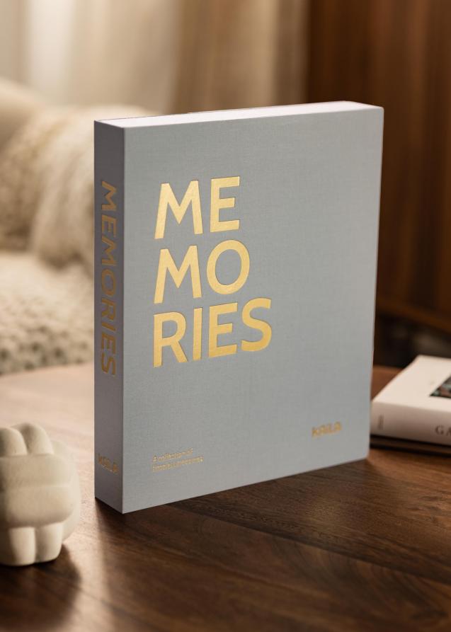 KAILA MEMORIES Grey - Coffee Table Photo Álbum (60 Páginas pretas / 30 folhas)