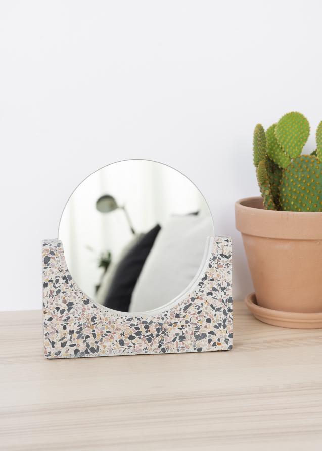 Espelho de mesa Terrazzo Branco 17 cm Ø