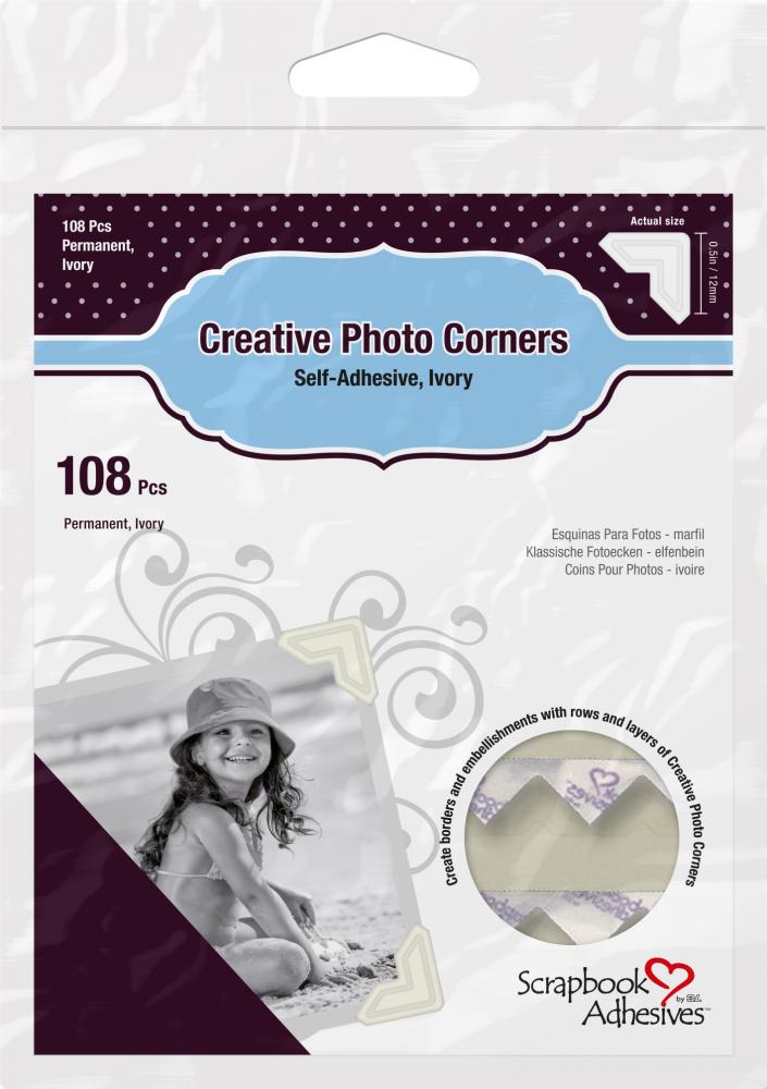 3L Creative Photo Corners Branco - 108 un.