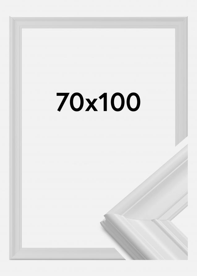 Moldura Mora Premium Vidro acrílico Branco 70x100 cm