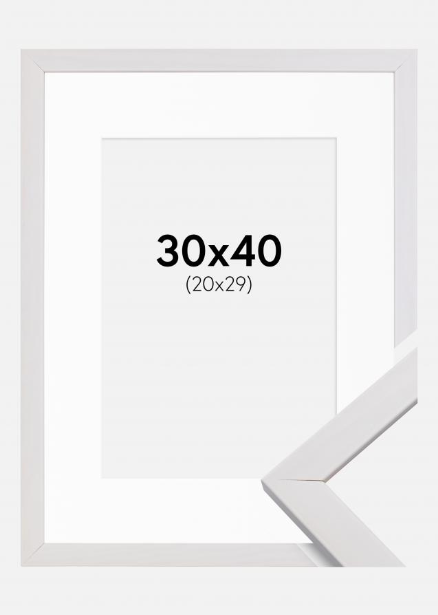 Moldura Stilren Branco 30x40 cm - Passe-partout Branco 21x30 cm