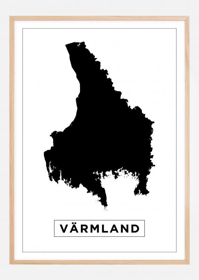 Mapa - Värmland - Cartaz Branco