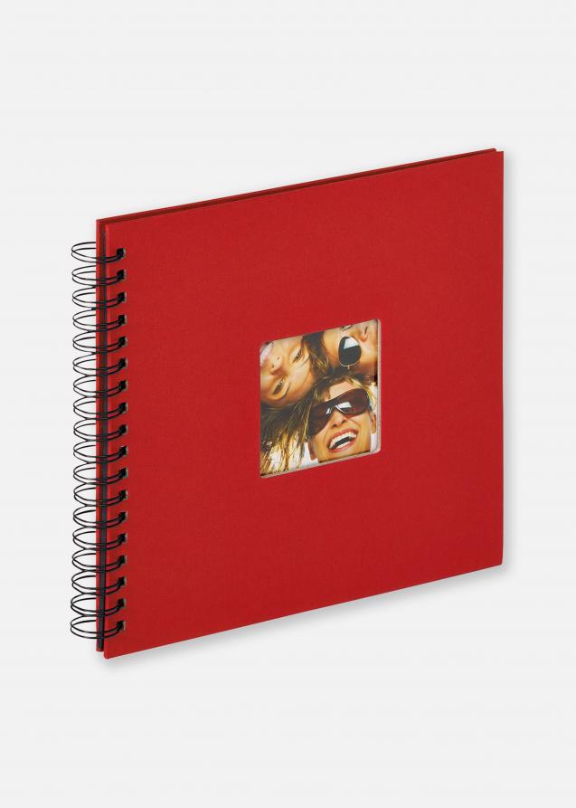Fun Álbum de espiral Vermelho - 26x25 cm (40 Páginas pretas / 20 folhas)