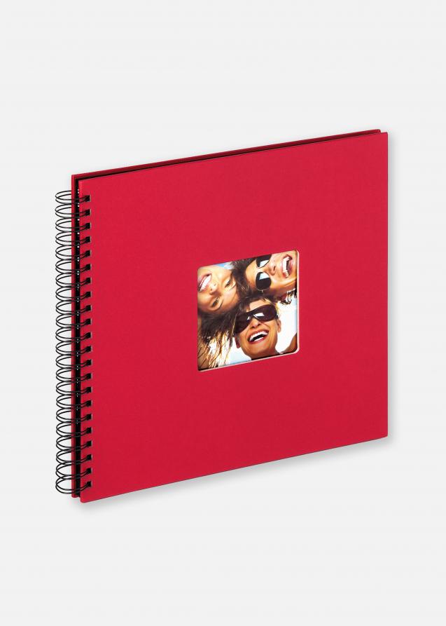 Fun Álbum de espiral Vermelho - 30x30 cm (50 Páginas pretas / 25 folhas)