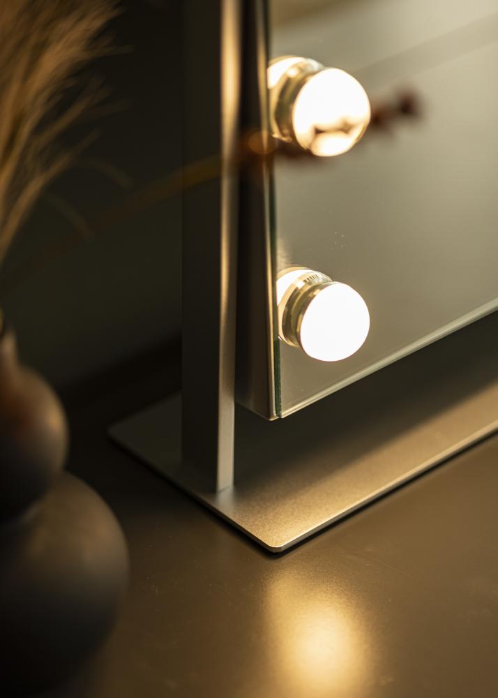 KAILA Espelho para toucador Soft Corner LED Prateado 60x52 cm