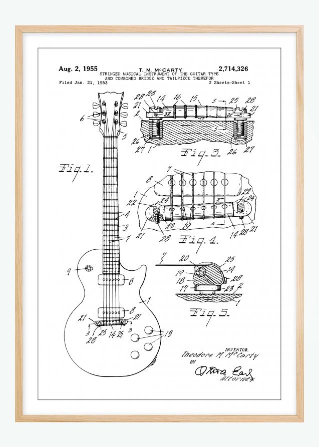 Desenho de patentes - Guitarra elétrica I Póster