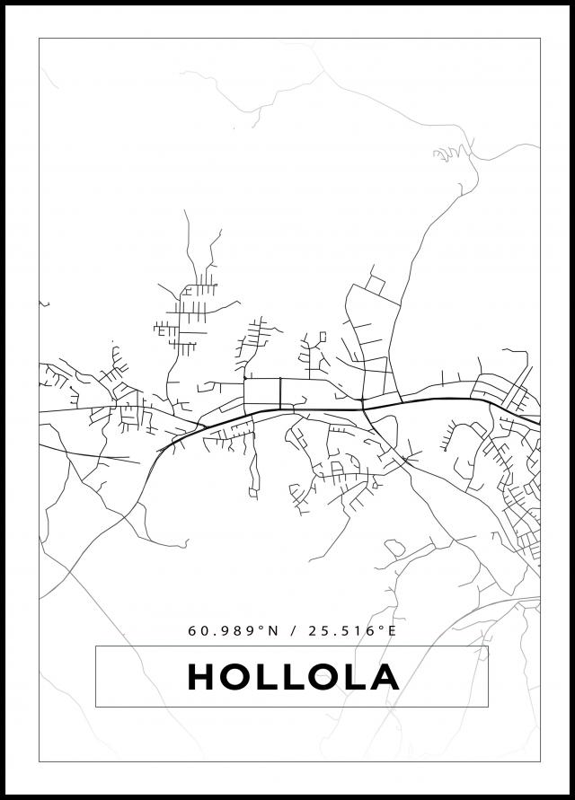 Mapa - Hollola - Cartaz Branco