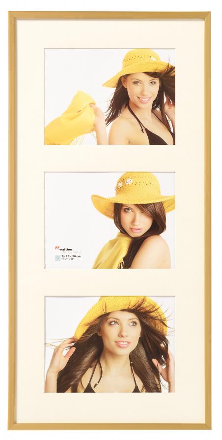 New Lifestyle Conjunto de molduras Dourado - 3 Fotografias (15x20 cm)