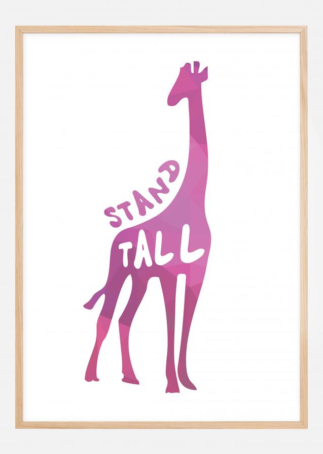 Giraffe stand tall - Cor-de-rosa Póster
