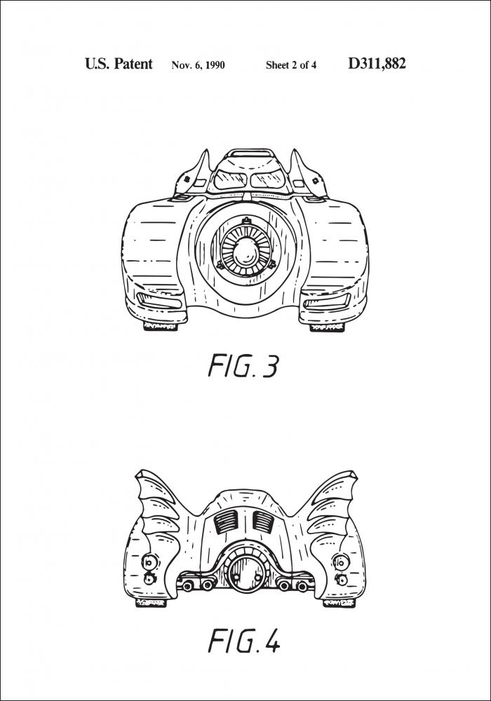 Desenho de patentes - Batman - Batmobile 1990 II Pster
