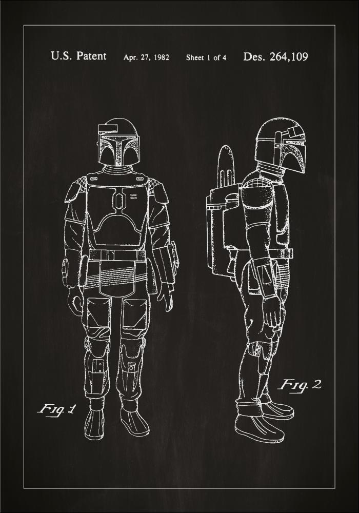 Desenho de patentes - Star Wars - Boba Fett - Preto Pster