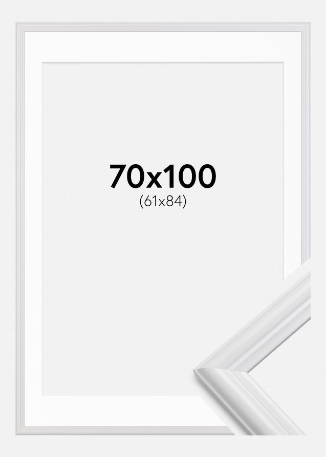 Moldura Siljan Branco 70x100 cm - Passe-partout Branco 62x85 cm