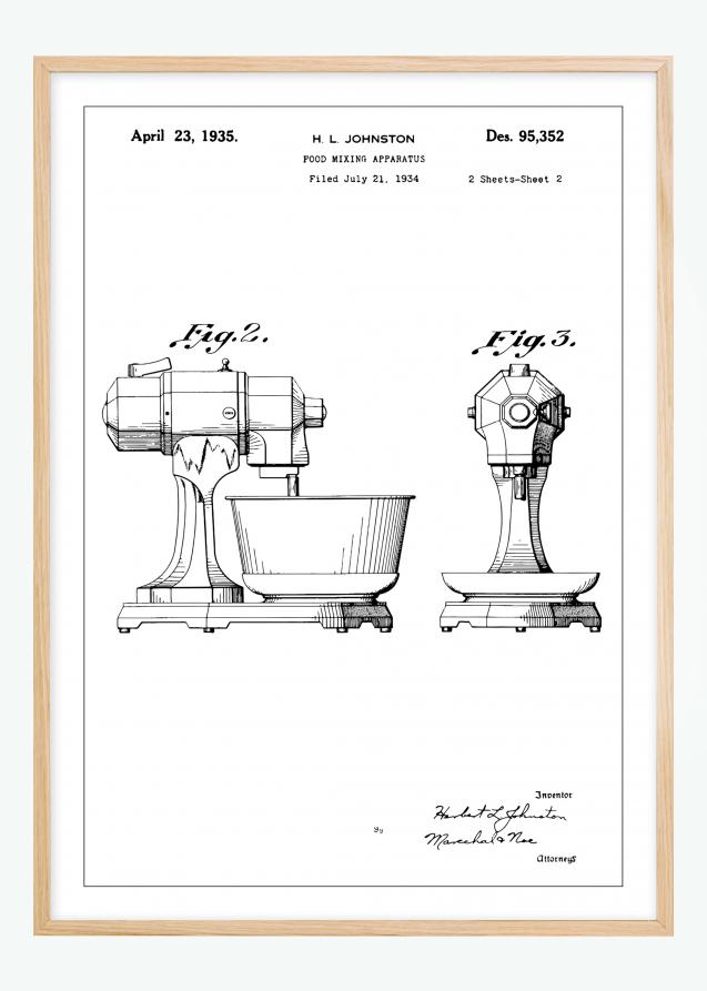 Desenho de patentes - Batedeira II Póster