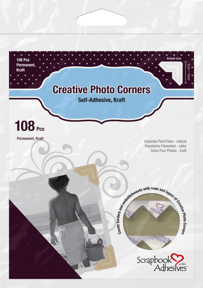 3L Creative Photo Corners Castanho - 108 un.
