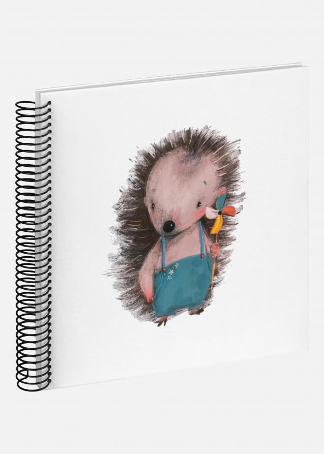 Baby Hedgehog Calisto Álbum de espiral Branco - 24x24 cm (40 Páginas brancas)