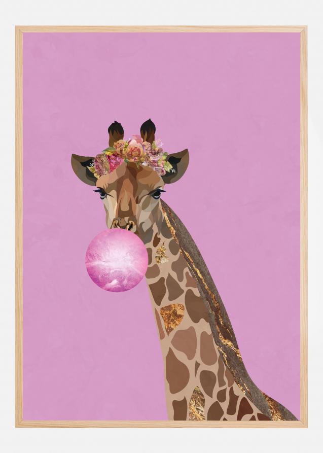 Giraffe pink bubblegum Póster