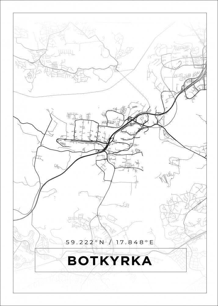 Mapa - Botkyrka - Cartaz Branco