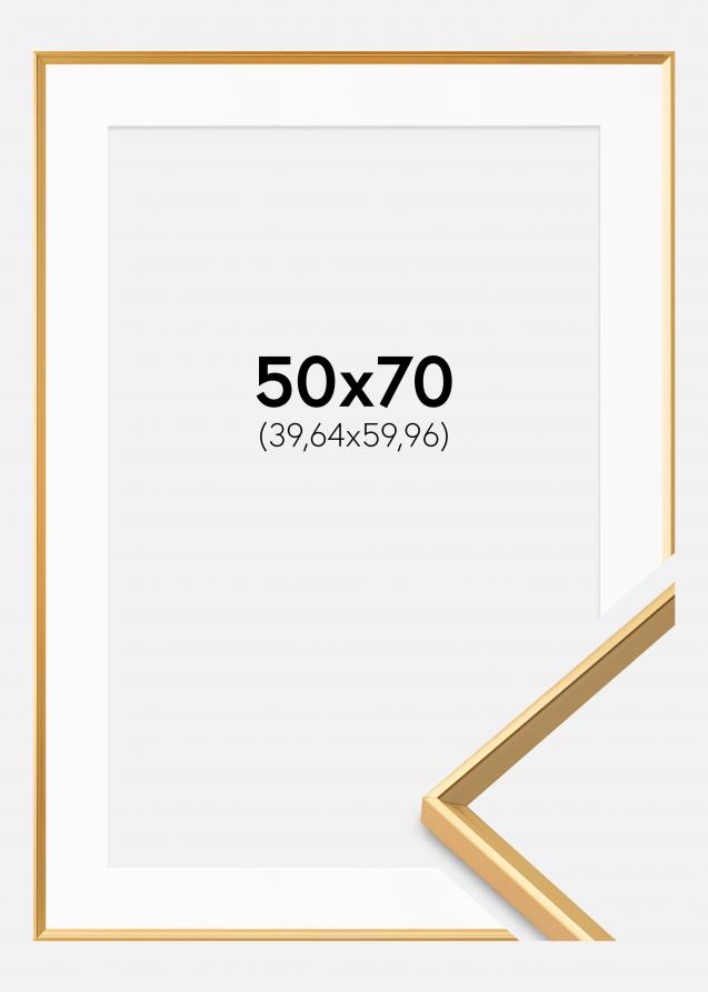 Moldura Desire Dourado 50x70 cm - Passe-partout Branco 16x24 inches