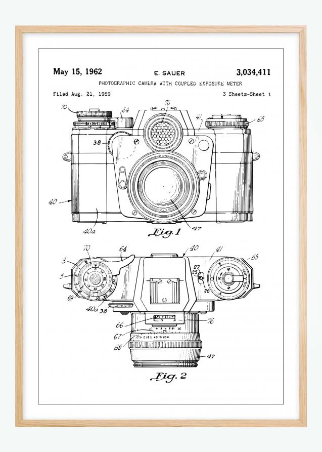 Desenho de patentes - Máquina fotográfica I Póster