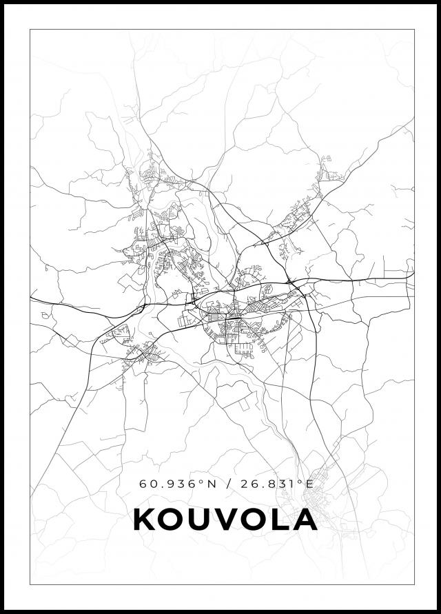 Mapa - Kouvola - Cartaz Branco
