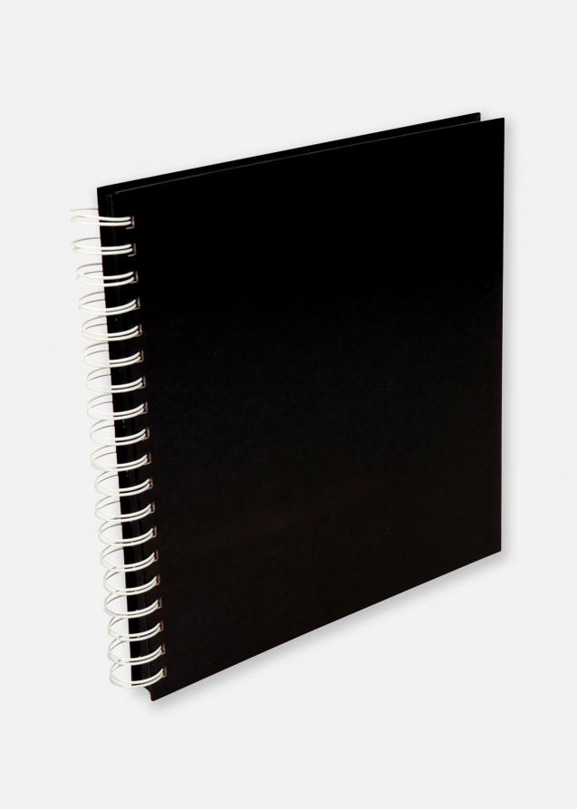 Quadrado Álbum de espiral para fotografias Preto - 25x25 cm (80 Páginas pretas)