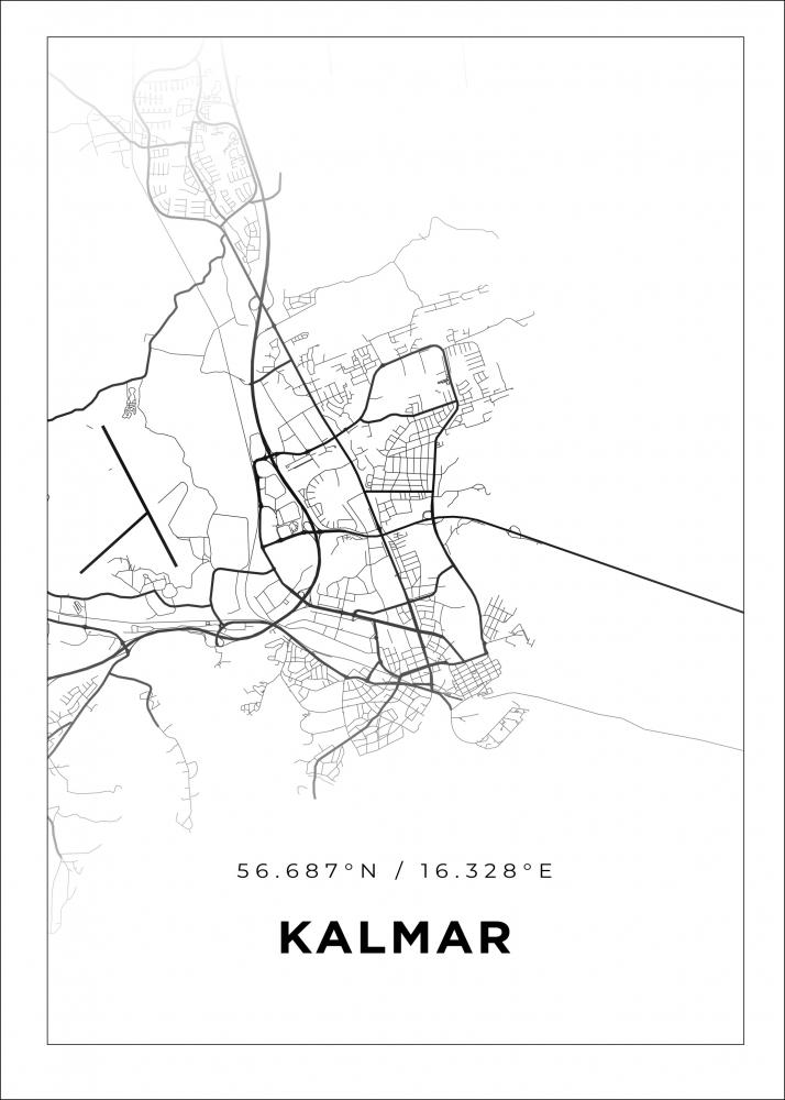 Mapa - Kalmar - Cartaz Branco