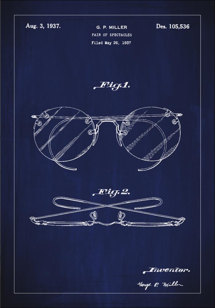 Desenho de patentes - culos A - Azul Pster