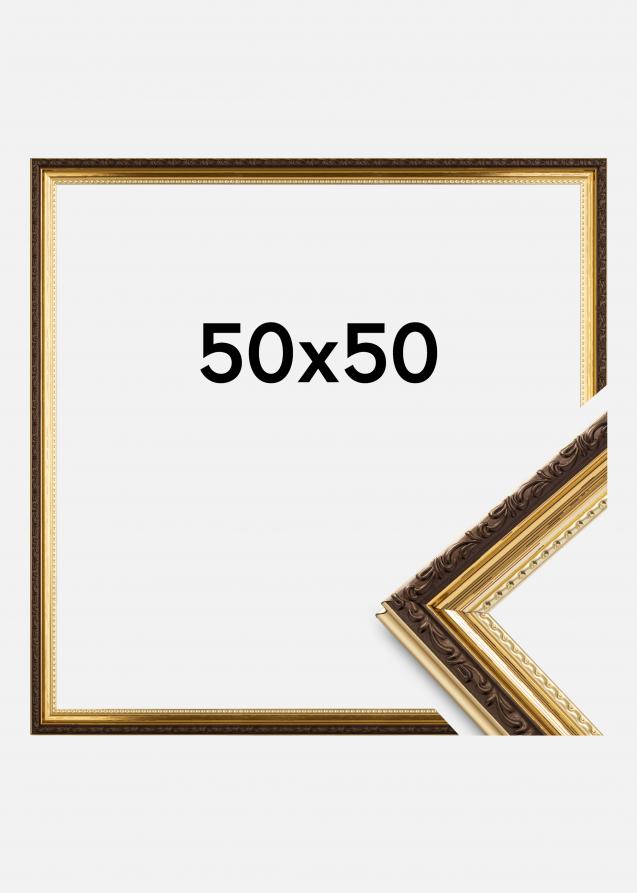 Moldura Abisko Vidro acrílico Dourado 50x50 cm
