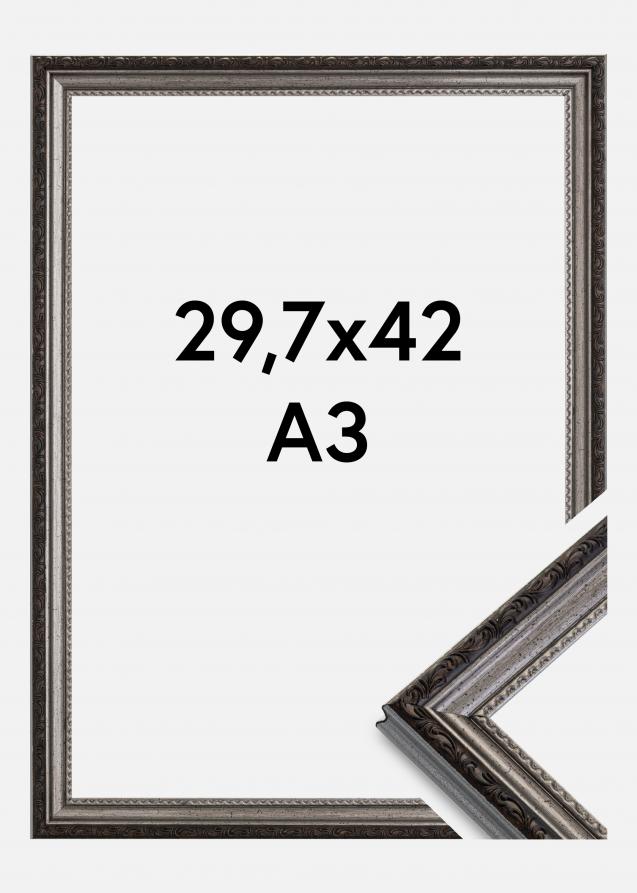 Moldura Abisko Vidro acrílico Prateado 29,7x42 cm (A3)
