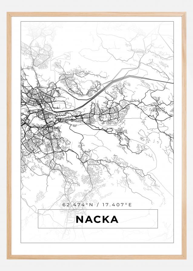 Mapa - Nacka - Cartaz Branco