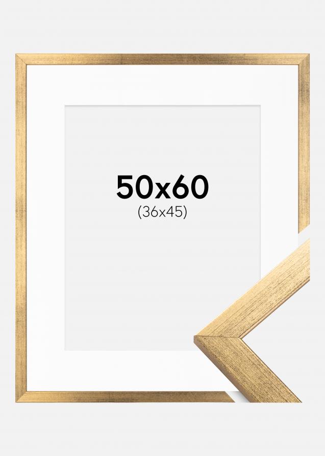 Moldura Stilren Dourado 50x60 cm - Passe-partout Branco 37x46 cm