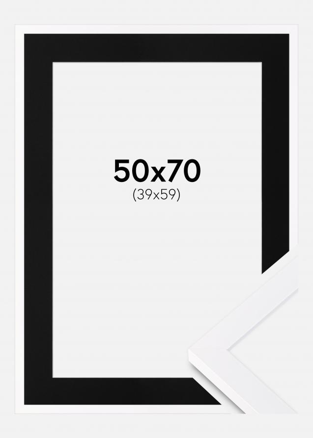 Moldura Selection Branco 50x70 cm - Passe-partout Preto 40x60 cm