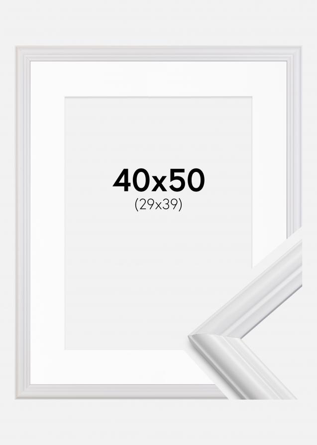 Moldura Siljan Branco 40x50 cm - Passe-partout Branco 30x40 cm