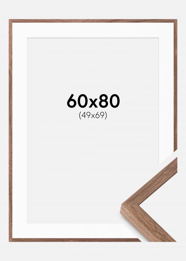 Moldura Soul Walnut Veneer 60x80 cm - Passe-partout Branco 50x70 cm