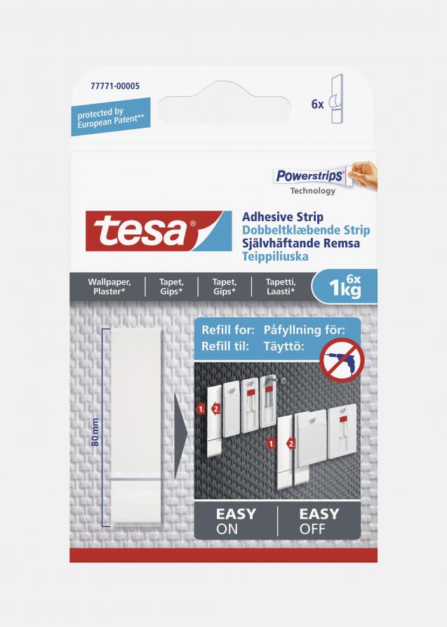 Recarga para Tesa - Prego adesivo ajustável para todo o tipo de paredes - 6 un.