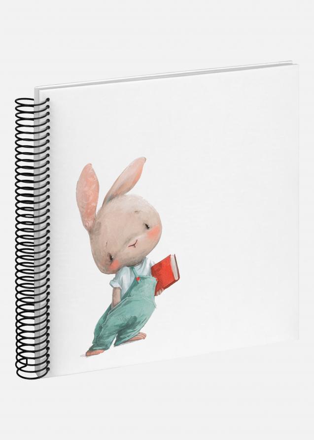 Bunny Nosey Álbum de espiral Branco - 24x24 cm (40 Páginas brancas / 20 folhas)
