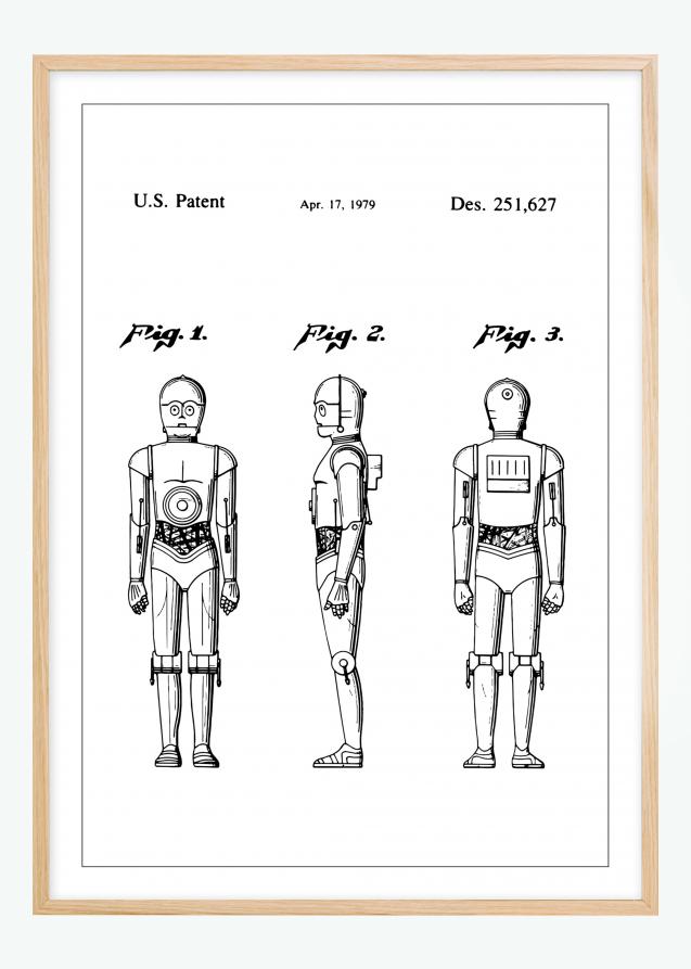 Desenho de patentes - Star Wars - C-3PO Póster