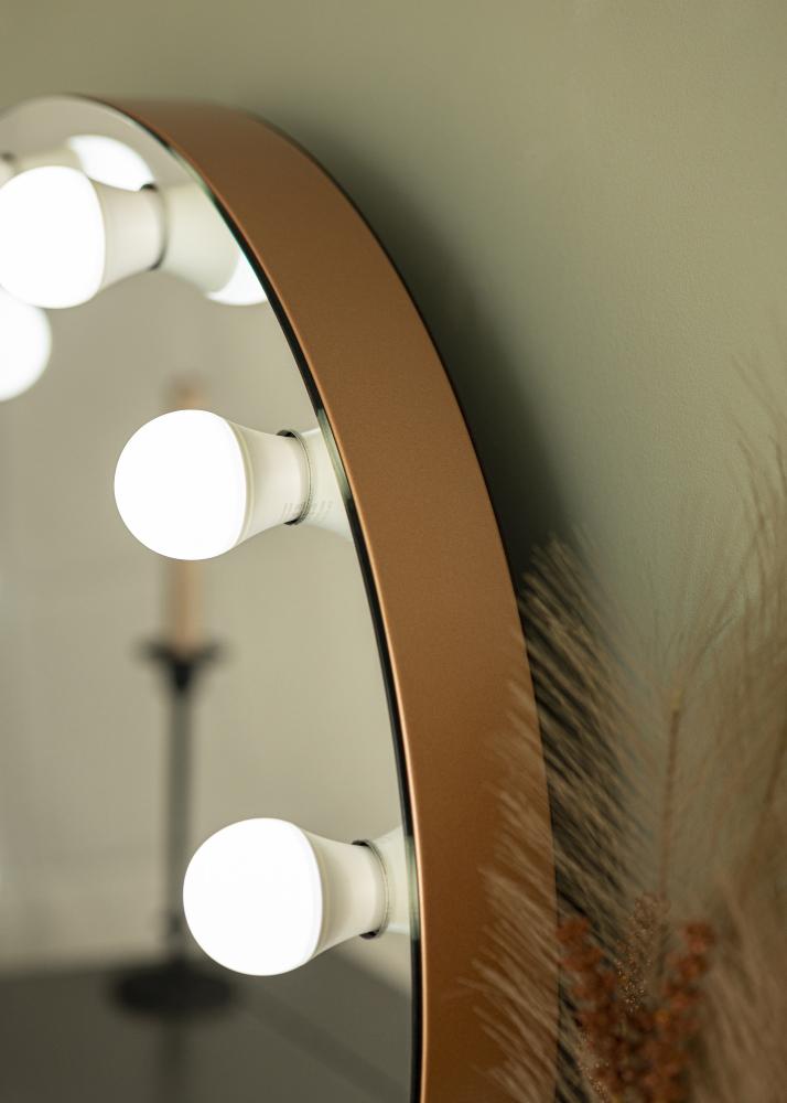KAILA Espelho para toucador Hollywood 10 E27 Ouro rosado 70x65 cm