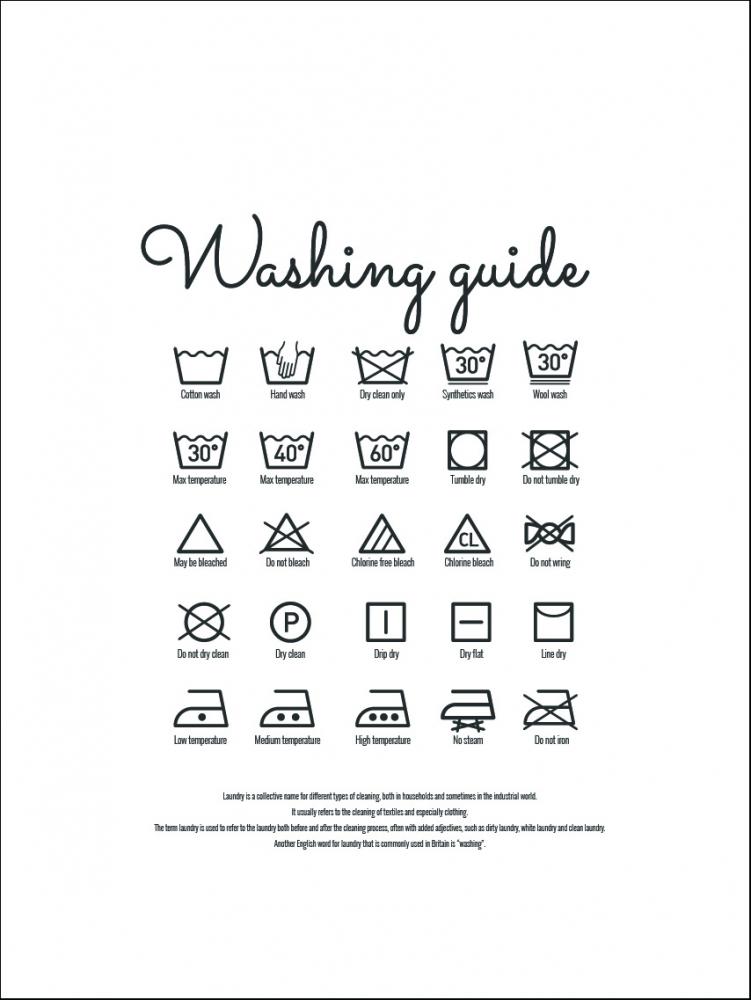 Washing guide white Pster