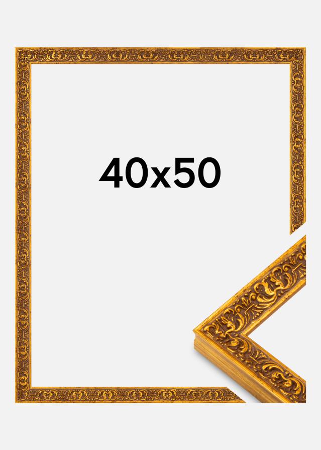 Moldura Amber Vidro Acrílico Ouro 40x50 cm