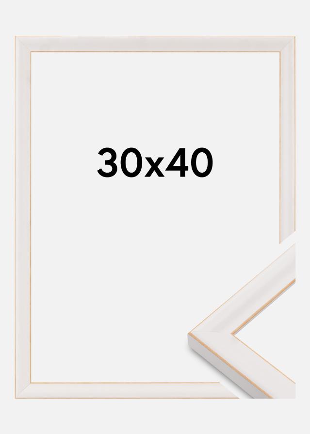 Moldura Marie Claire Acrílico Vidro Branco 30x40 cm