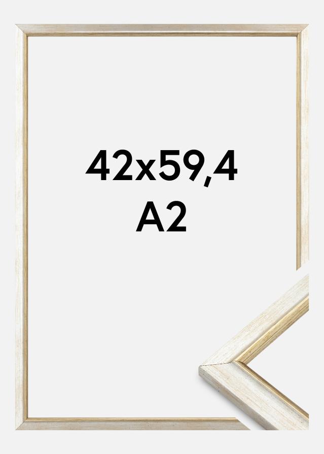 Moldura Marisa Vidro Acrílico Prata 42x59,4 cm (A2)