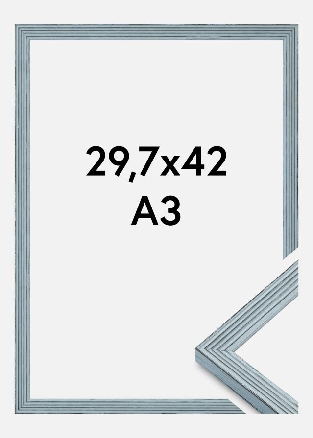 Moldura Tosca Vidro acrílico Azul 29,7x42 cm (A3)