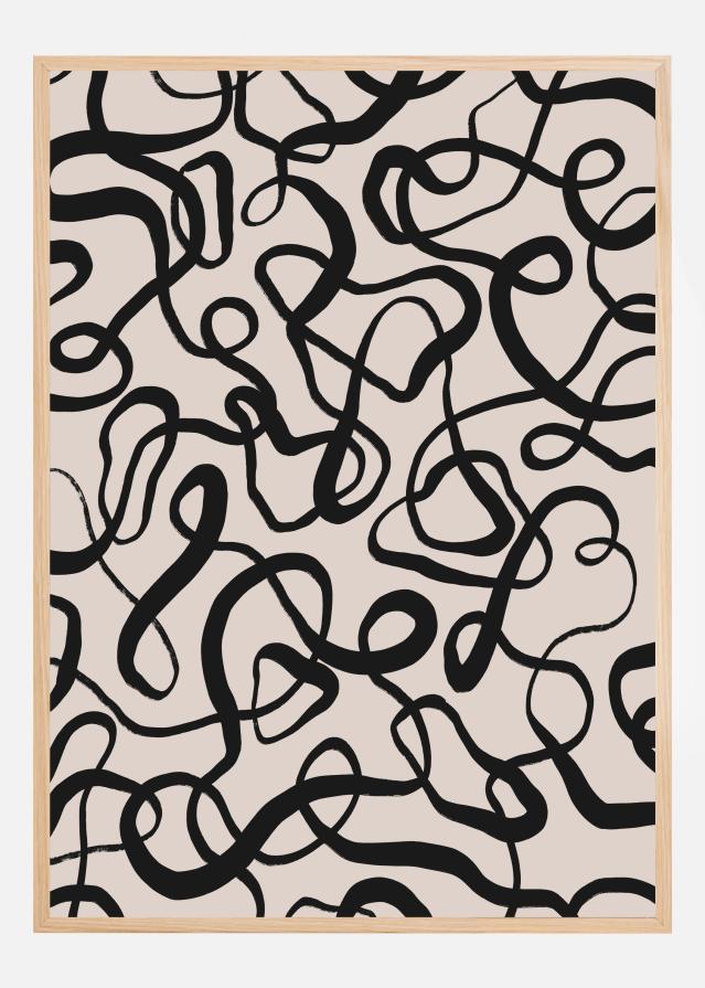 Simple Black Loops Pattern Póster